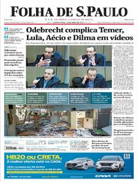 Capa do jornal Folha de S.Paulo 14/04/2017