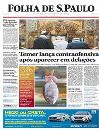 Capa do jornal Folha de S.Paulo 15/04/2017
