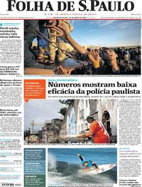 Capa do jornal Folha de S.Paulo 15/05/2017