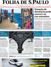 Capa do jornal Folha de S.Paulo 15/07/2017