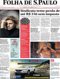 Capa do jornal Folha de S.Paulo 15/10/2017