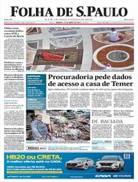 Capa do jornal Folha de S.Paulo 16/04/2017