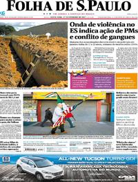 Capa do jornal Folha de S.Paulo 17/02/2017