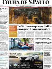Capa do jornal Folha de S.Paulo 17/03/2017