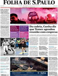 Capa do jornal Folha de S.Paulo 18/04/2017