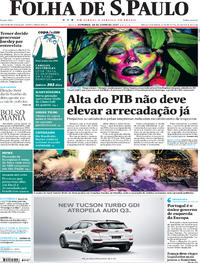 Capa do jornal Folha de S.Paulo 18/06/2017