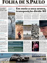 Capa do jornal Folha de S.Paulo 19/03/2017
