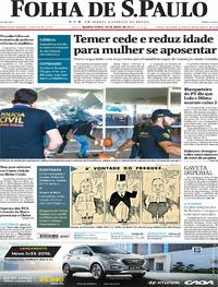 Capa do jornal Folha de S.Paulo 19/04/2017