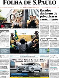 Capa do jornal Folha de S.Paulo 21/10/2017