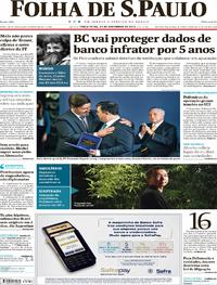 Capa do jornal Folha de S.Paulo 21/11/2017
