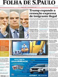 Capa do jornal Folha de S.Paulo 22/02/2017