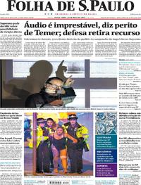 Capa do jornal Folha de S.Paulo 23/05/2017