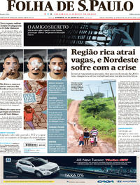 Capa do jornal Folha de S.Paulo 23/07/2017