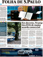 Capa do jornal Folha de S.Paulo 24/01/2017