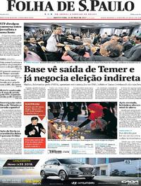 Capa do jornal Folha de S.Paulo 24/05/2017
