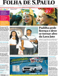 Capa do jornal Folha de S.Paulo 25/02/2017