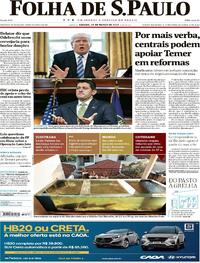 Capa do jornal Folha de S.Paulo 25/03/2017