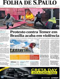 Capa do jornal Folha de S.Paulo 25/05/2017