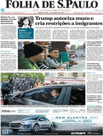 Capa do jornal Folha de S.Paulo 26/01/2017