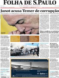 Capa do jornal Folha de S.Paulo 27/06/2017