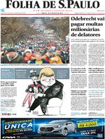 Capa do jornal Folha de S.Paulo 28/01/2017