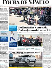 Capa do jornal Folha de S.Paulo 28/10/2017