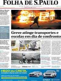 Capa do jornal Folha de S.Paulo 29/04/2017