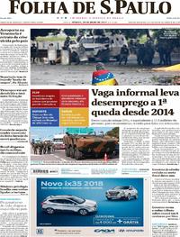 Capa do jornal Folha de S.Paulo 29/07/2017