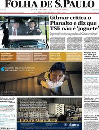 Capa do jornal Folha de S.Paulo 30/05/2017