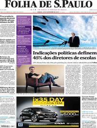 Capa do jornal Folha de S.Paulo 30/09/2017