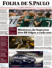 Capa do jornal Folha de S.Paulo 01/04/2018
