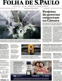 Capa do jornal Folha de S.Paulo 01/05/2018