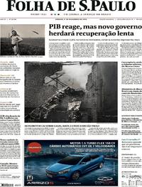 Capa do jornal Folha de S.Paulo 01/12/2018