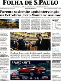 Capa do jornal Folha de S.Paulo 02/06/2018