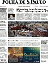 Capa do jornal Folha de S.Paulo 02/10/2018
