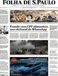 Capa do jornal Folha de S.Paulo 02/12/2018