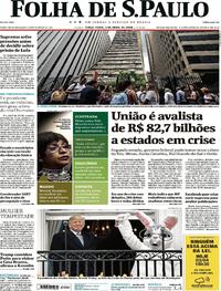 Capa do jornal Folha de S.Paulo 03/04/2018