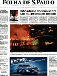 Capa do jornal Folha de S.Paulo 03/09/2018