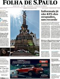 Capa do jornal Folha de S.Paulo 03/11/2018