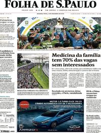 Capa do jornal Folha de S.Paulo 03/12/2018