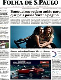 Capa do jornal Folha de S.Paulo 05/11/2018