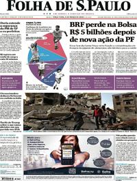 Capa do jornal Folha de S.Paulo 06/03/2018