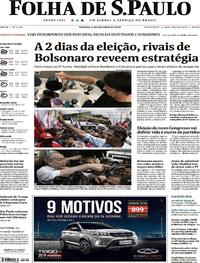 Capa do jornal Folha de S.Paulo 06/10/2018