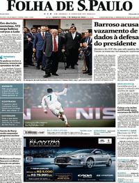Capa do jornal Folha de S.Paulo 07/03/2018