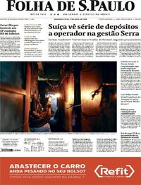 Capa do jornal Folha de S.Paulo 07/05/2018
