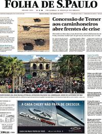 Capa do jornal Folha de S.Paulo 07/06/2018