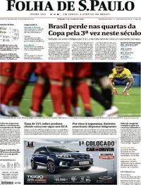 Capa do jornal Folha de S.Paulo 07/07/2018