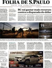 Capa do jornal Folha de S.Paulo 08/06/2018