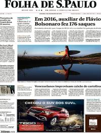 Capa do jornal Folha de S.Paulo 08/12/2018