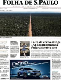 Capa do jornal Folha de S.Paulo 09/09/2018